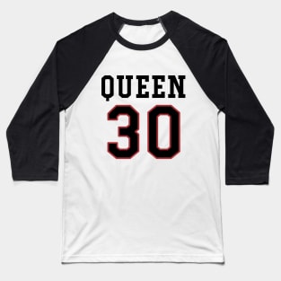 30th Birthday Gift Slab Queen 30 Baseball T-Shirt